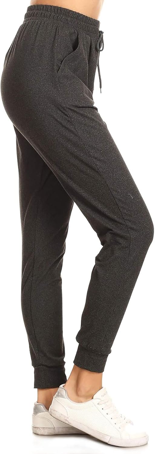 Leggings Depot Women's Printed Solid Activewear Jogger Track Cuff Sweatpants at  Women’s Clothing store