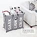 HOMEST Laundry Basket 3 Sections, Large Dirty Clothes Hamper Sorter for Bathroom, Foldable Hamper Divided, Grey