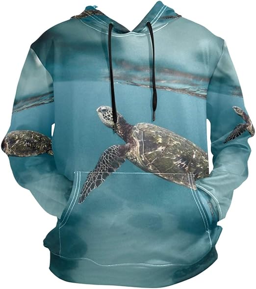 Ocean Sea Turtle Hoodie 3D Sweatshirts Hooded Kangaroo Pocket