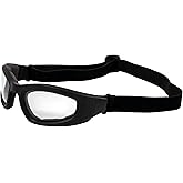 Epoch Eyewear Padded Motorcycle Riding Goggles Clear Lens ANSI Z87.1 Safety Rated