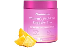OOUUEEOO Pineapple Gummies for Women Ph,Vaginal Probiotics for Women Gummies,Her Juicy Probiotic Slippery Elm,PH Balance,Digestive,Immune Health