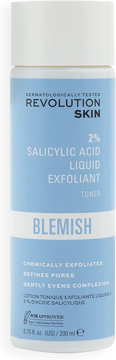 Revolution Skincare London 2% Salicylic Acid BHA Toner Exfoliant Blemish Pores