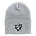 Oakland Raiders Gray Beanie Hat - NFL Cuffed Knit Cap