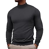 PJ PAUL JONES Mens Mock Turtleneck Sweater Long Sleeve Casual Pullover Sweater Slim Fit Basic Knit Tee