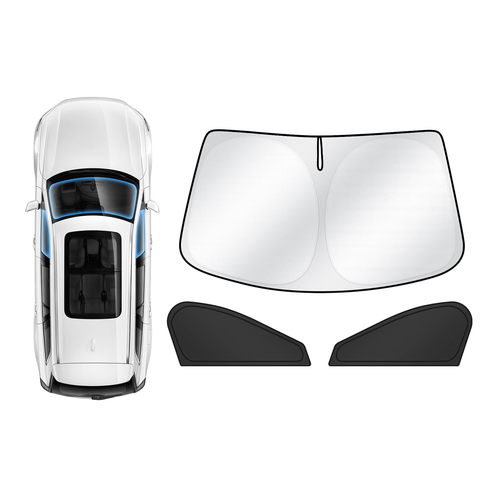 Photo 1 of Karltys 3PCS Windshield Sun Shade for Mazda CX-50 2023-2025, Reflective Front and Side Window Sunshade for CX-50, Foldable Sun Visor Protector Cover Blocks Heat UV Rays