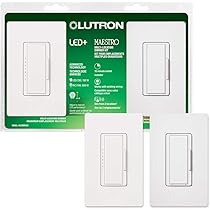 Maestro LED+ Dimmer Switch for Dimmable LED Bulbs, 150W/Single Pole or Multi Location, White (MACL 153MR WH 2) (2 Pack