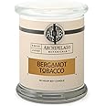 Archipelago Botanicals Scented Candle Hand-Poured Premium Wax, Burns Approx. 60 Hours, Bergamot Tobacco, Soy Candle in Glass Jar, 4.5 Inch, 8.6 oz