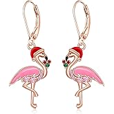 Christmas Gifts for Women Flamingo Earrings for Women Christmas Earrings Flamingo Gifts Sterling Silver Dangle Hawaiian Jewelry