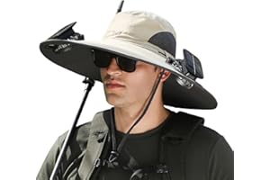 DASHENRAN Wide Brim Solar Fan Outdoor Fishing Hat-Solar & USB Charging, Sunscreen Sun Hat with Fan, Solar Fan Hat Upf50+