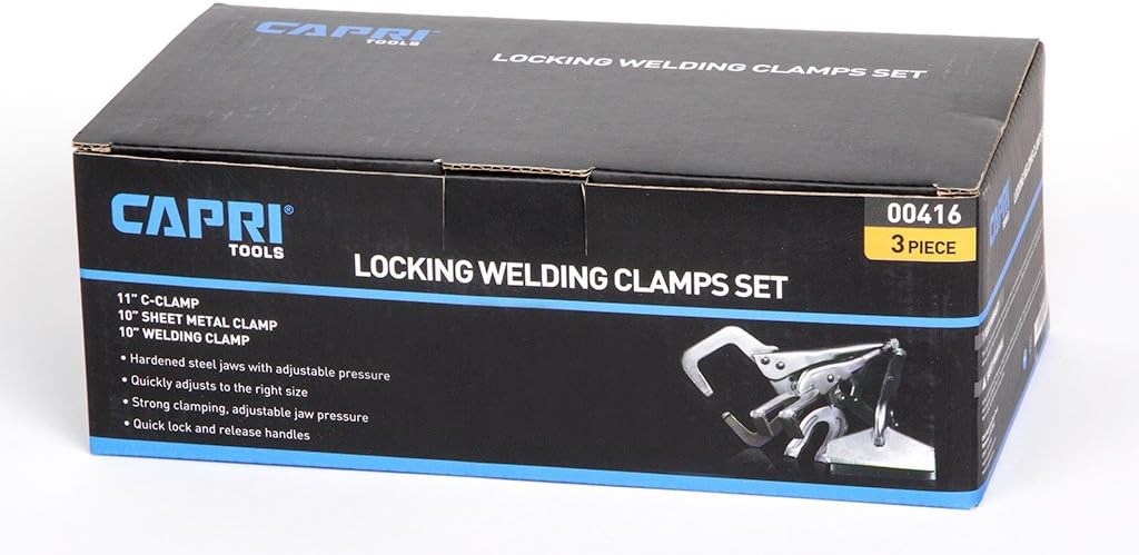Capri Tools Locking Welding Clamp, 3 Pieces - Locking Jaw Pliers - 