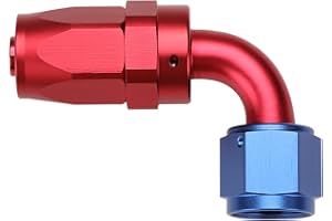 Podavelle 8AN 90 Degree Elbow Hose End Fitting Swivel Aluminum Blue/Red