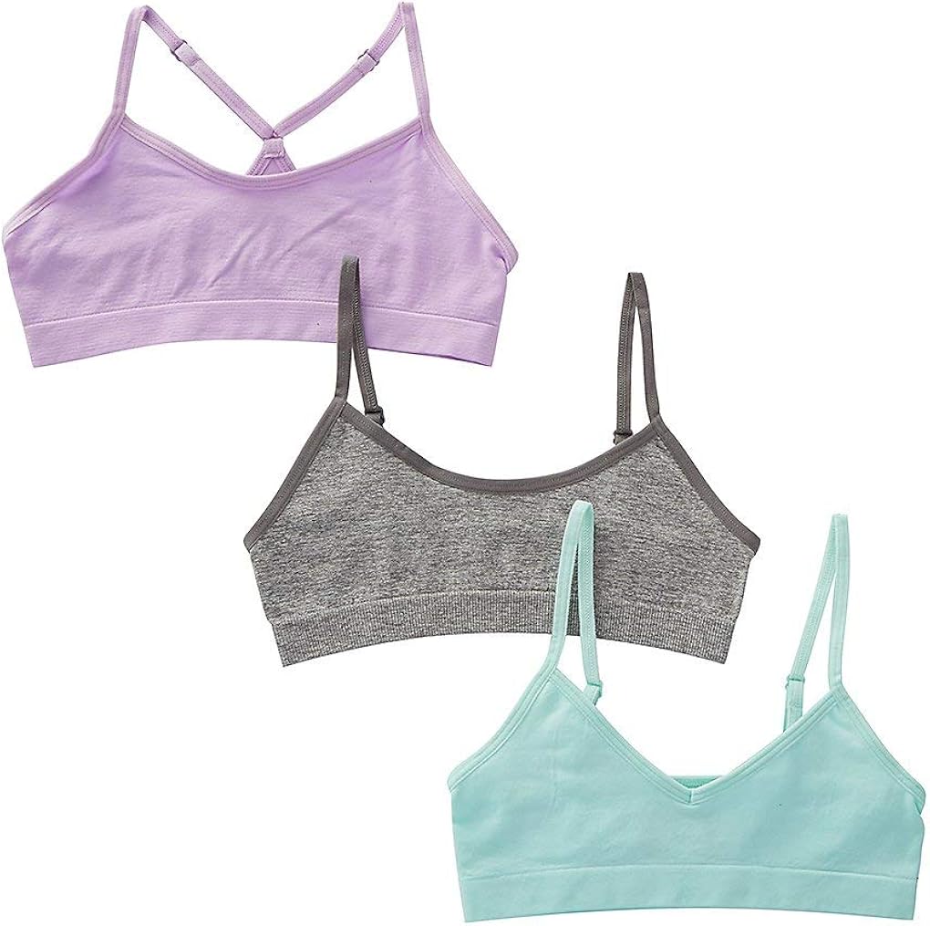Maidenform Girls' Seamless 3Pack Beginner Crop Bra (Little