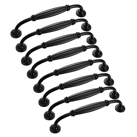 10er 128mm Schwarz Schrank-Zubehör Möbel Eisenwaren Schrankgriff Möbelgriffe Kleiderschrank aus Massivholz Möbelgriff