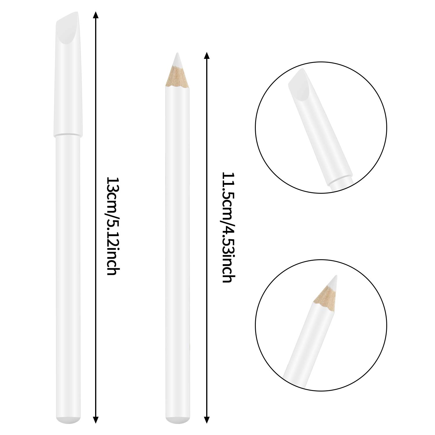 6 Pieces White Nail Pencils 2-In-1 Nail Whitening Pencils with Cuticle Pusher for French Manicure Supplies : Beauty