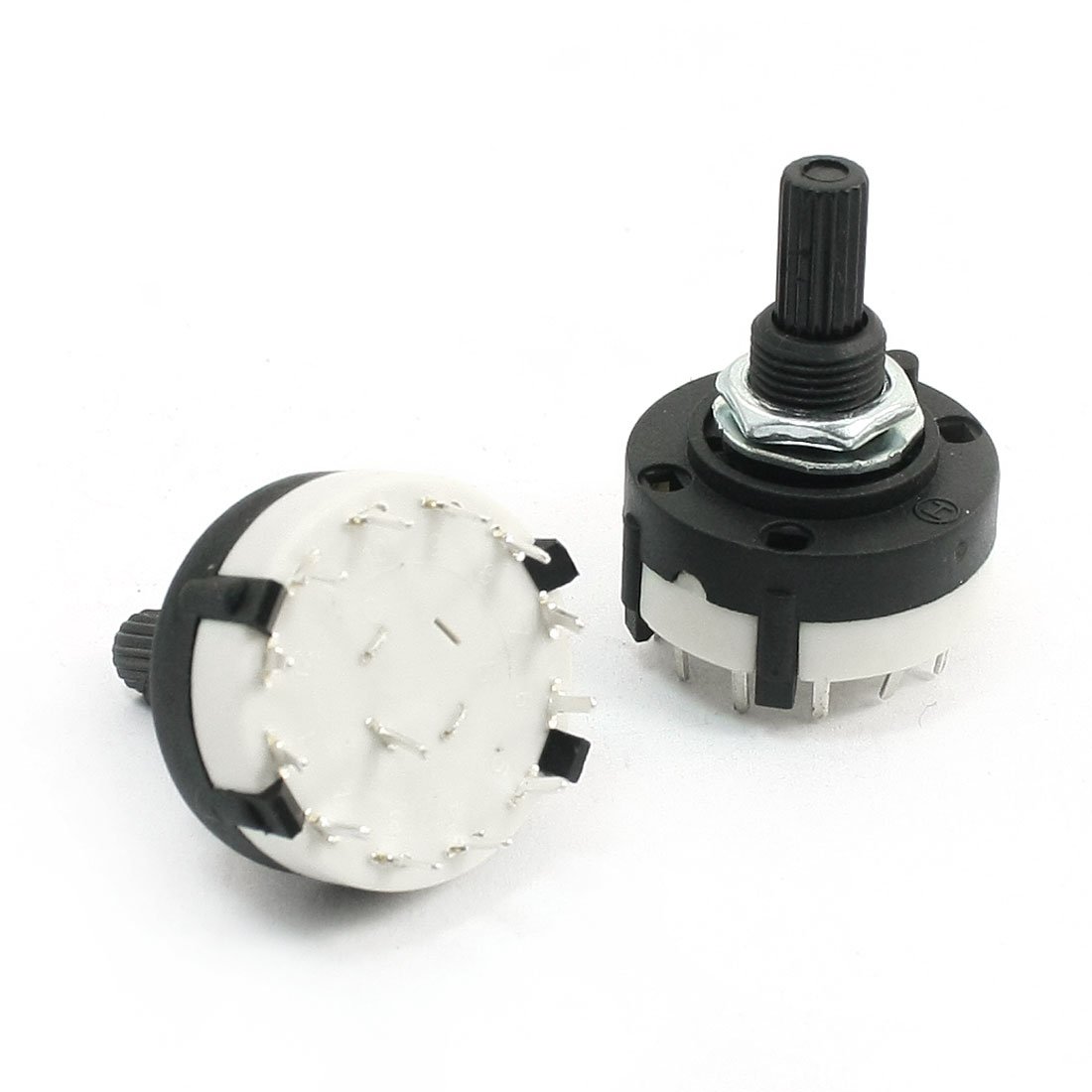 uxcell 2Pcs 1 Pole 12 Position 1P12T Soldering Lug Selector Rotary Switch 26 X 11mm