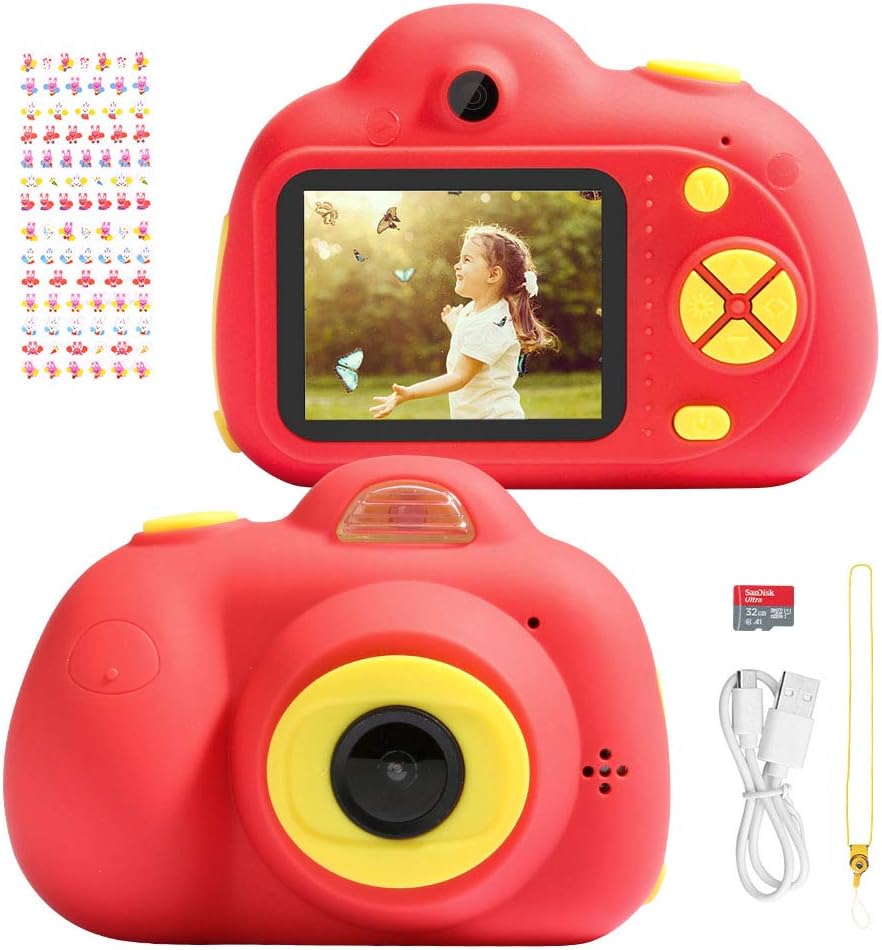 welltop Digitale Kamera für Kinder, Robuste HD Kinderkamera,Kids Camera Digitalkamera 2,0 Zoll