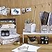 Design Ideas Marbella Desk Organizer, Paperboard and Metal Trim Office Organizer, White Marble Pattern/Brass