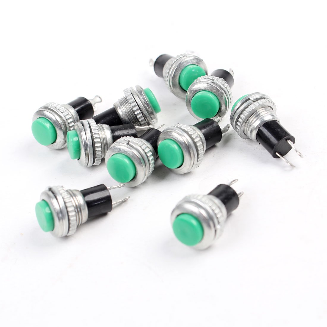 sourcingmap 10 Pcs SPST OFF NO Momentary Push Button Switch 3A/125V 1A/250V AC