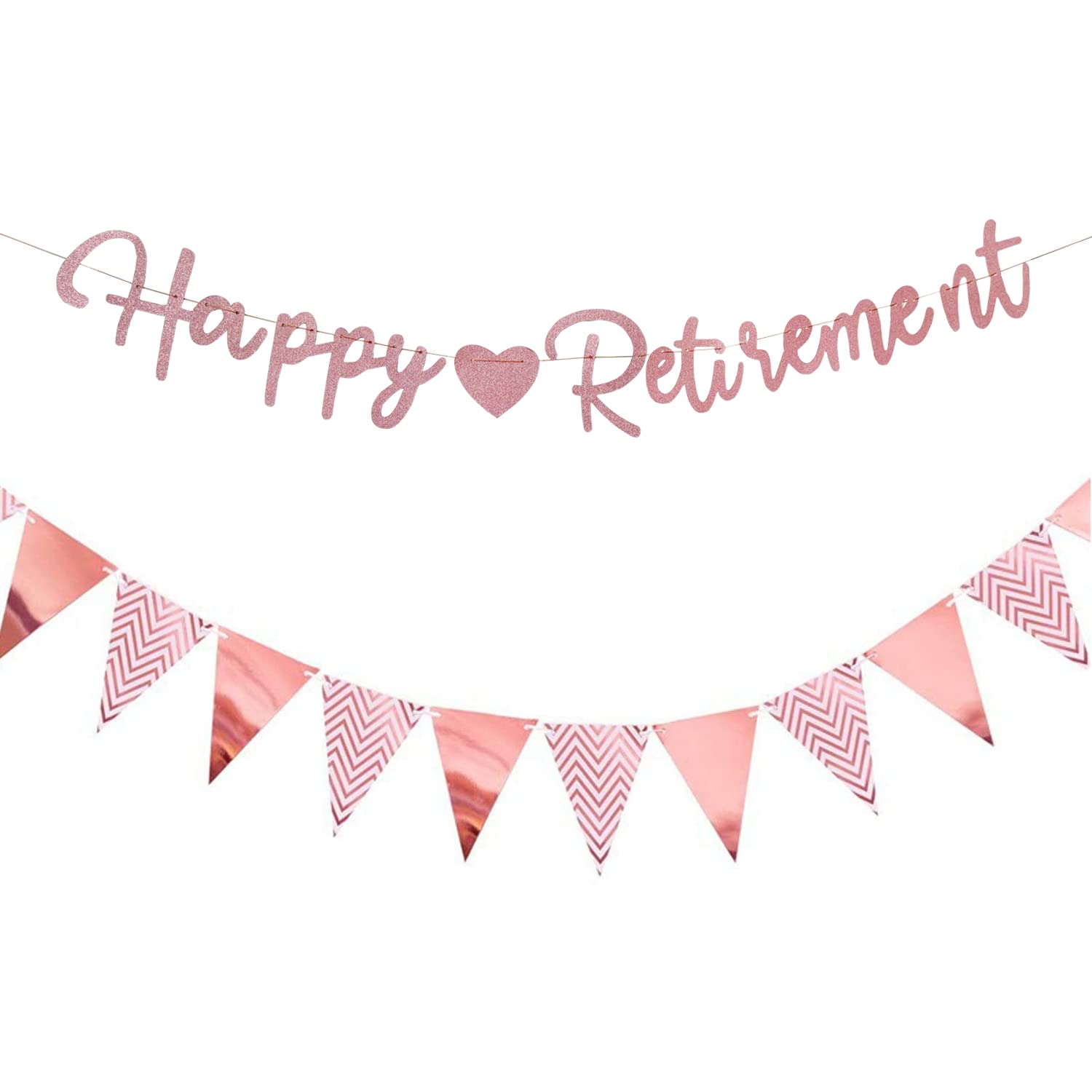 Happy Retirement Letter Banner with Bunting Flags Retired Congrats Retirement Party Decorations Supplies For Retired Men Women