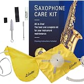 Libretto Alto Saxophone ALL-INCLUSIVE Giftable Care Kit: Mouthpiece Brush + Dust Brush + 2 Microfiber Cleaning Swab + Thumb Cushion + Premium Cork Grease + Reed Case, Handy Case, Extend Life of Sax!