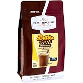 Fresh Roasted Coffee, Butter Rum Flavored Whole Bean Coffee, Medium Roast, Kosher, 12 oz