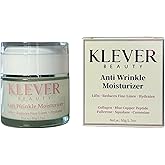 KLEVER Beauty Anti-Aging Face Cream – Collagen + Blue Copper Peptide Moisturizer, Fullerene & Squalane – Firming & Wrinkle Reduction, 1.7 oz