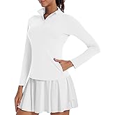 Runhit Women's Quarter Zip Pullover with Pockets Long Sleeve Golf Tennis Shirts UPF 50 Sun Protection Workout Athletic Tops