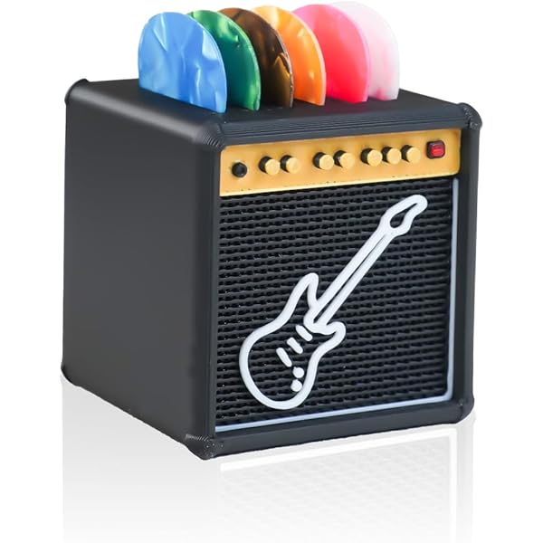 Boite De Rangement Pour Mediator Support Pour Médiators En Forme D'Ampli - Boîte Rangement 5x5x5cm, Impression 3D Ampli Guitare Acoustique