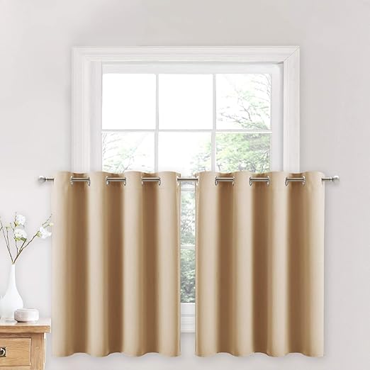Amazon Com Nicetown Window Treatment Kitchen Curtains Solid