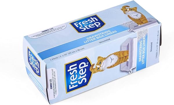 FRESH STEP DRAWSTRING LARGE LITTER BOX LINERS | HEAVY DUTY LINERS FOR CAT LITTER BOX | SCENTED & UNSCENTED AVAILABLE | QUICK & EASY CLEANUP, UNSCENTED, JUMBO – 3 PACK