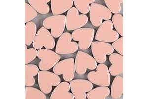ARTLIFE HOME 48 Pieces 10 Assorted Colors Mosaic Tiles Glitter Crystal Mosaic Cabochons Large Piece for Home Decoration Crafts Supply DIY Handmade Project Love Heart 2.2x2.3 cm - Pink