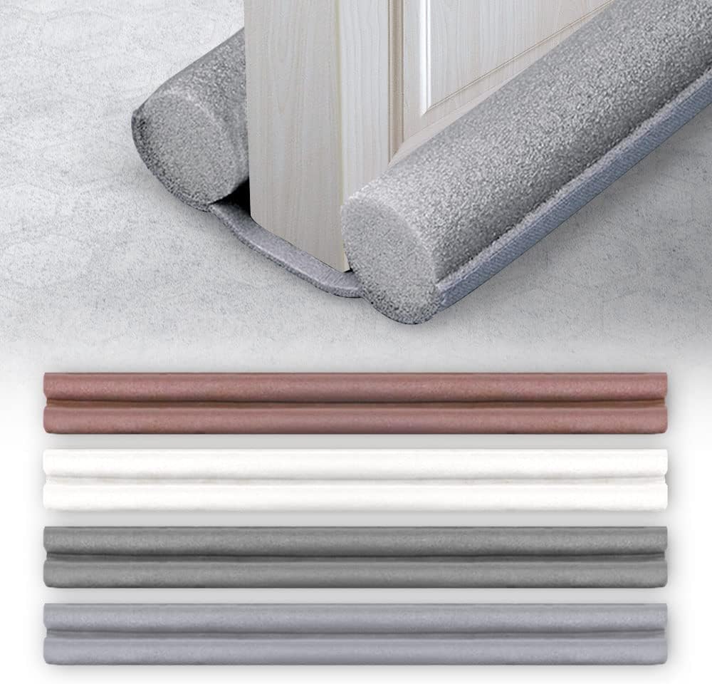 Draft Stoppers - Door Bottom Seal Strip Stopper, 4PCS Under Door Draft Stoppers, Weather Stripping Noise Blocker Adjustable Door Sweeps Soundproof Strip, Flexible Door Weatherstrip Guard Sweep Draft Stopper (4 Color)