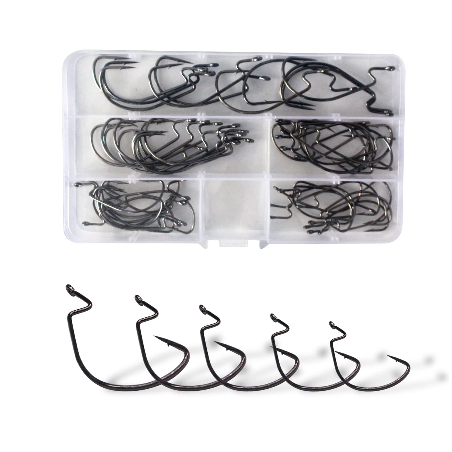 Dingbear 50PCS Bass Salmon Fish Hook Fishing Hooks