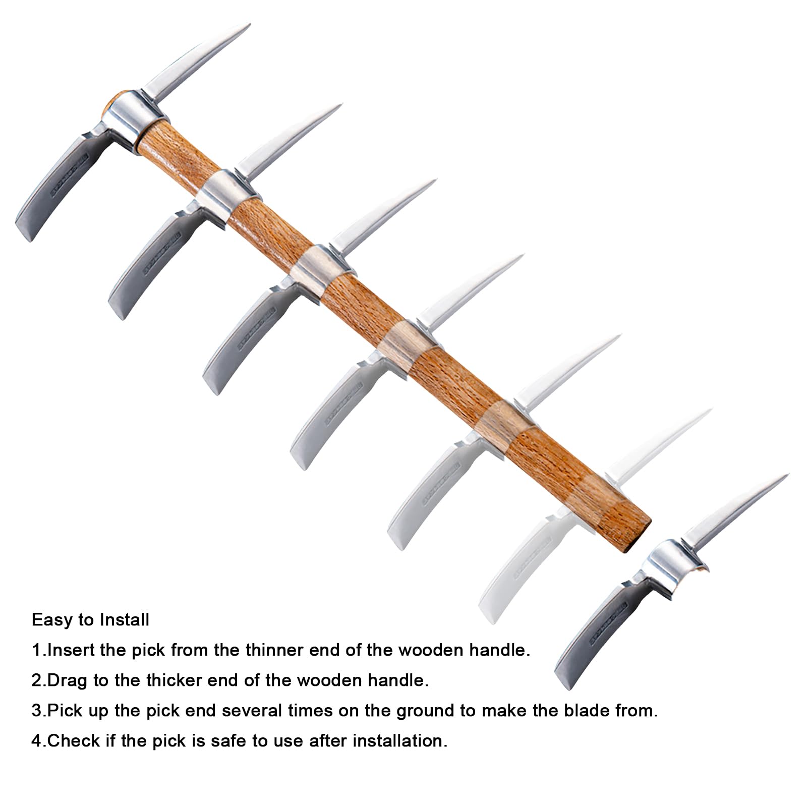 Unibos 5lb Pick Axe Mattock Head - Heavy Duty Steel Replacement Head For Gardening & Digging