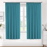 H.Versailtex Blackout Pencil Pleat Window Curtains 66x72 2 Panels Teal view 2