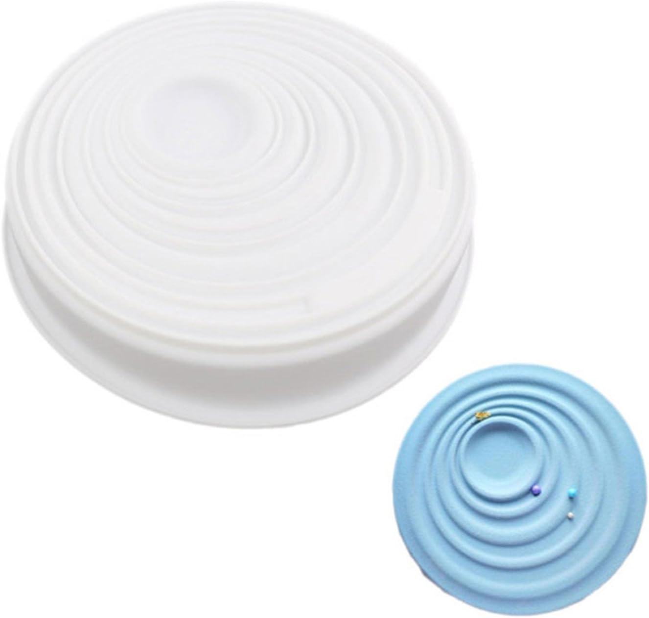 Cake Pan White Molds Silicone Baking Cupcake Round Corrugated Ripple Combines Masterfully Convenience, Design And Quality.