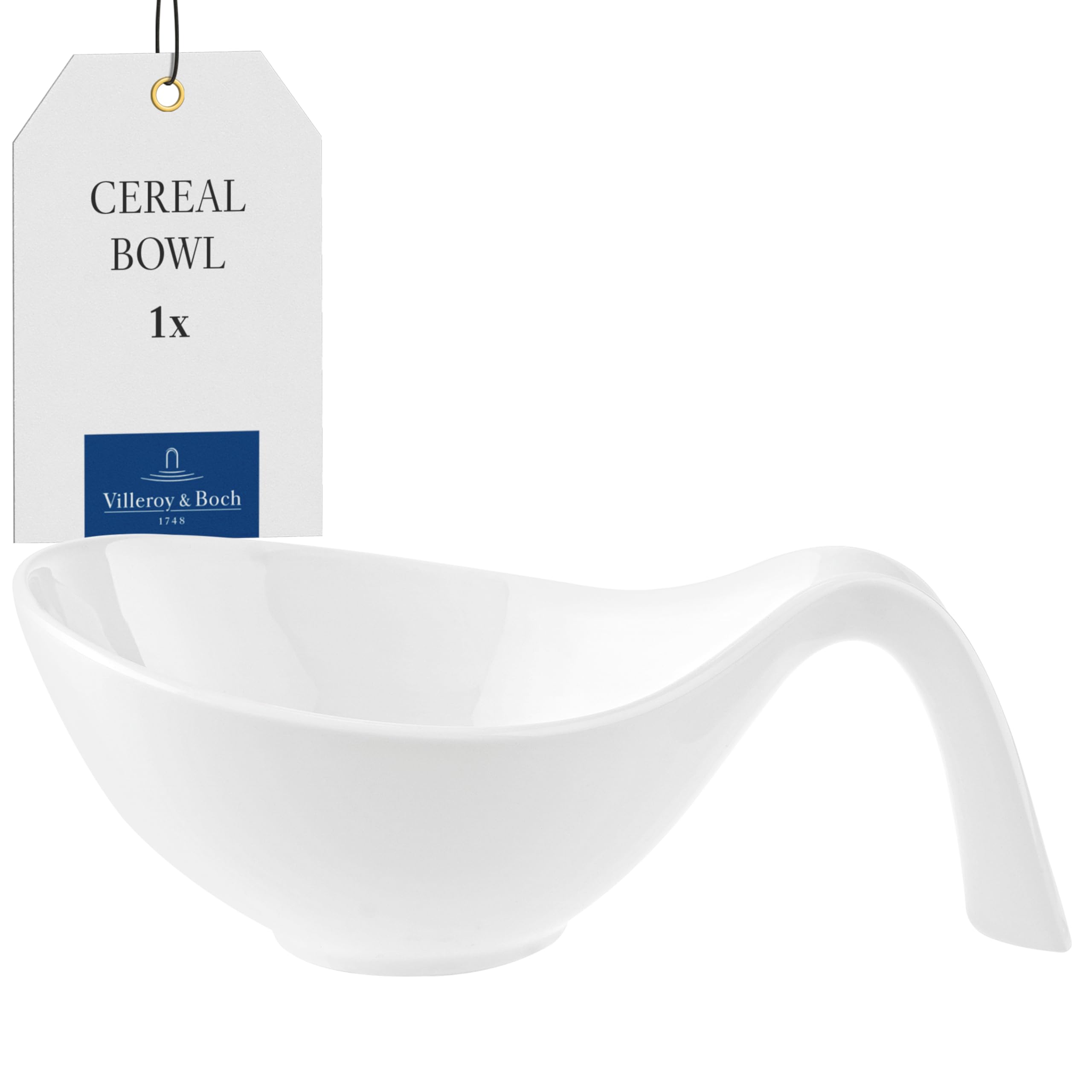 Villeroy & Boch - Flow, Gravy Sauce Boat, Saucer for soups, sauces, etc., Premium Porcelain, Dishwasher Safe, White, 600 ml