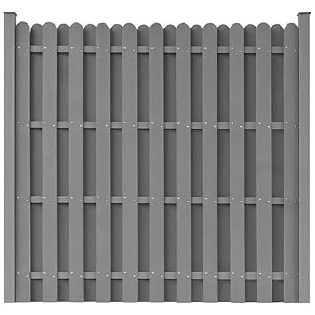 vidaXL WPC Zaun 180×180cm Grau Sichtschutzzaun Windschutz Lamellenzaun Garten
