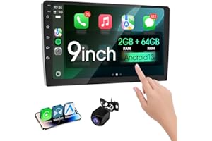 Haudio 9 inch Wireless Double Din Car Stereo,with Apple CarPlay and Android Auto Radio Screen,with Mirror Link, Bluetooth 5.0,1080P Backup Camera, AUX,FM/AM Transmitter|Double Din carplay Screen