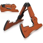 GUITTO Wooden Guitar Stand - Collapsible Electric Bass Guitar Floor Stand Foldable for Acoustic, Banjo,Ukulele - GGS-13