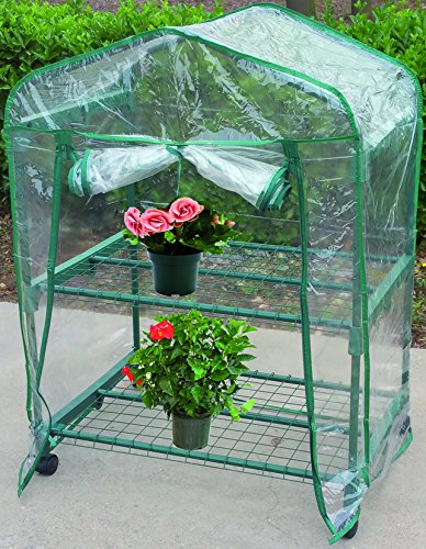 Blinky 7972705 PVC Greenhouse with 2 Shelves, Green