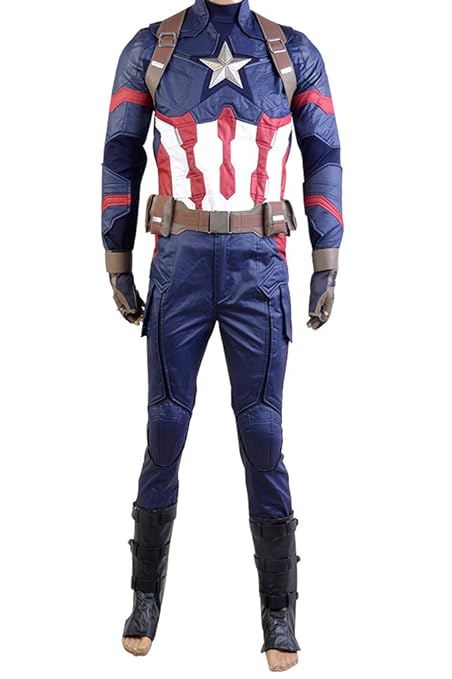 Manfu Captain America: Civil War Steve Rogers Uniform Cosplay Kostüm Herren XL