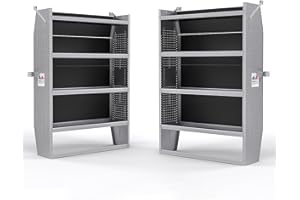 AA PRODUCTS INC. AA Products SH-6004(2) Steel Mid/High Roof Van Shelving Storage System Fits Transit, NV, Promaster and Sprinter, Set of 2 Van Shelving Units, 42''W x 60''H x 13''D