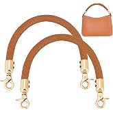 PH PandaHall 2pcs Braided Bag Handles, 11.8 inch Purse Straps Purse Handle Replacement Leather Bag Strap Short Handbag Strap with Golden Buckle for DIY Underarm Bag Tote Crochet Bag, Chocolate Color