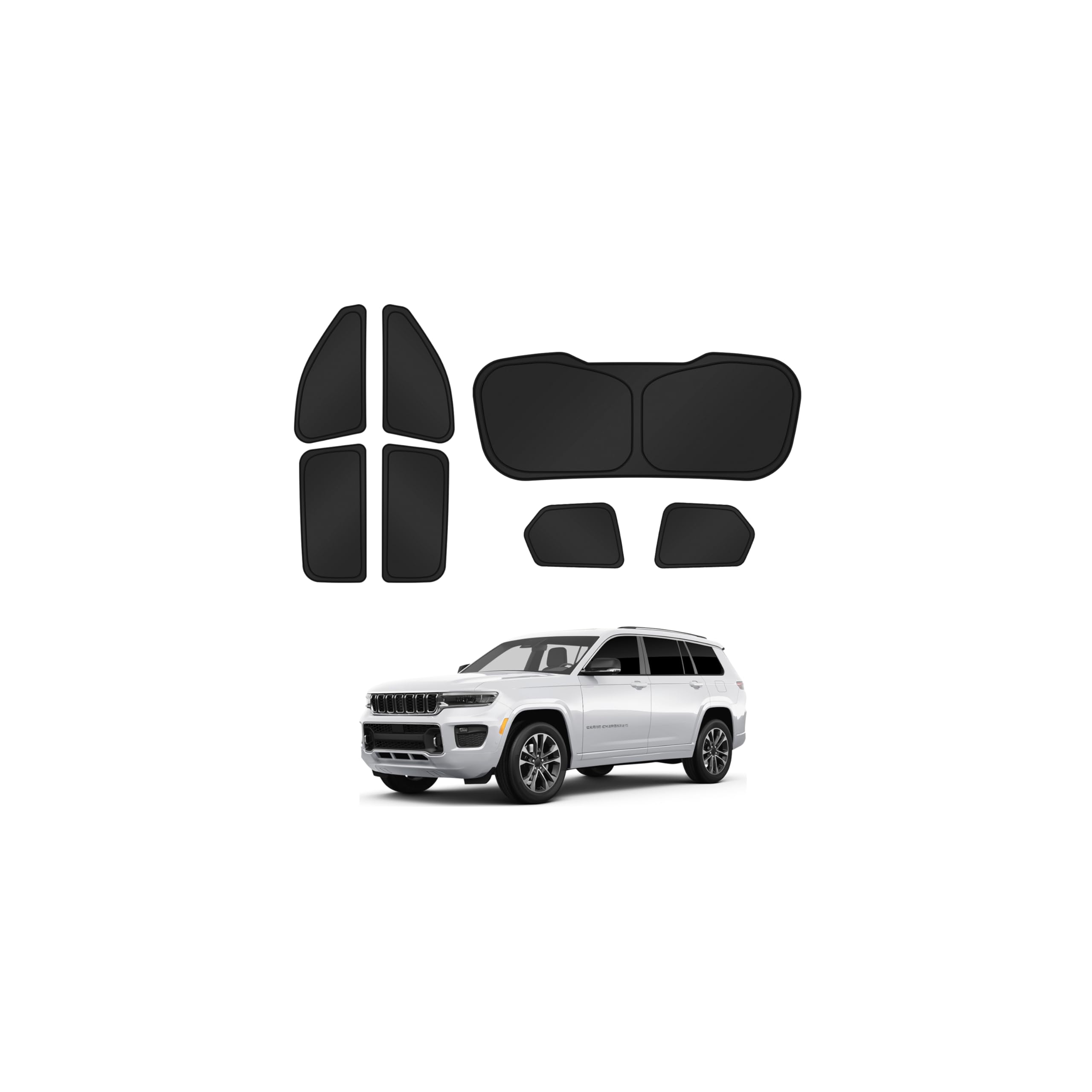 Photo 1 of Canvcle Sunshades for 2021-2025 2026 Jeep Grand Cherokee L Accessories Sun Shade Side Rear Window Shade Cover Sun Visor Shield Privacy Protection for Camping Keep Vehicle Cool Black 7PCS