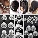 Polytree 12 Pcs Spiral Hairpins Wedding Bridal Pearl Crystal Flower Coil Hair Accessories (Diamond Shape)