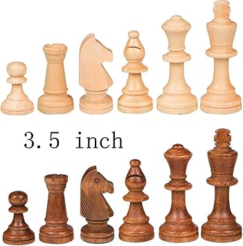 Wigano 3.5 King Size Wooden Weighted Standard Wood Chess Pieces Staunton Figure Pieces