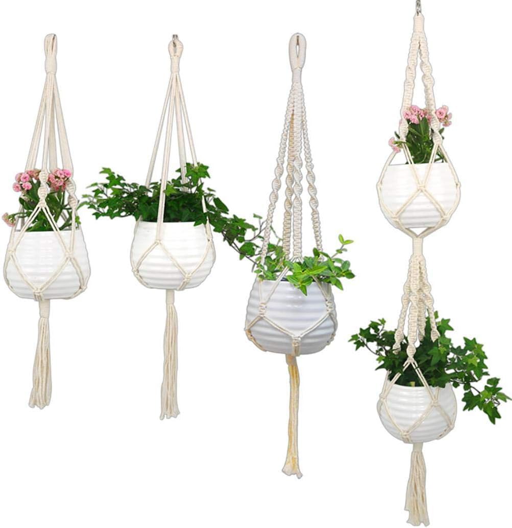 Yealsha Household Hanging Basket Plant Net Pocket Hand-Woven Decoration Fire Pit & Outdoor Fireplace Parts