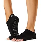 toesox Women’s Low Rise Half Toe Grip Socks – Non-Slip Pilates Grip Ballet Toe Socks, Barre & Yoga, Medium, Tec Evolve