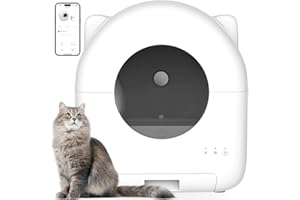 PETJOI Self Cleaning Litter Box, Large Capacity Automatic Cat Litter Box Self Cleaning for Cats - App Control Safety Protection with Trash Bags, Deodorizer and Cleaning Brush
